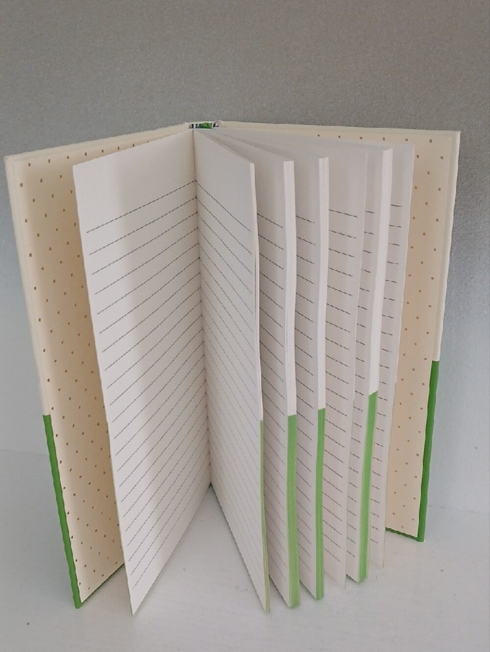 kate spade Cream & Green Hardcover Notebook with Metallic C - Picture 2 of 3